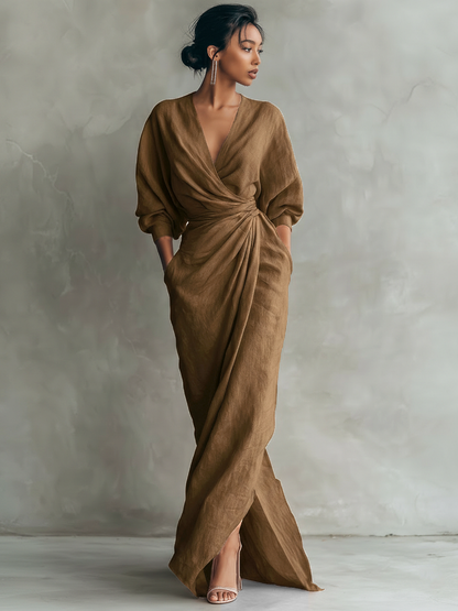 Roxa | Pink V-Neck Maxi Dress