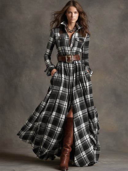 Elena | Plaid Shirt Dress