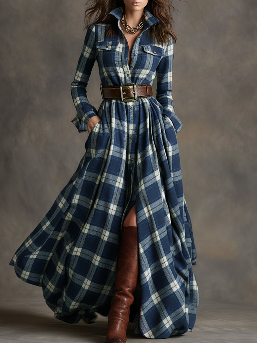 Elena | Plaid Shirt Dress