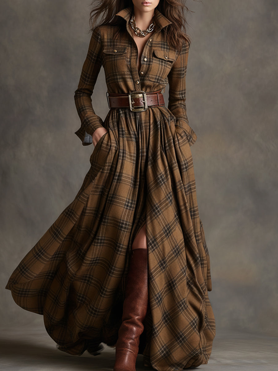Elena | Plaid Shirt Dress