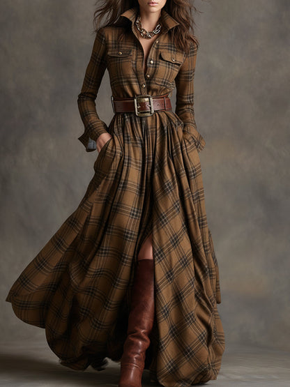 Elena | Plaid Shirt Dress