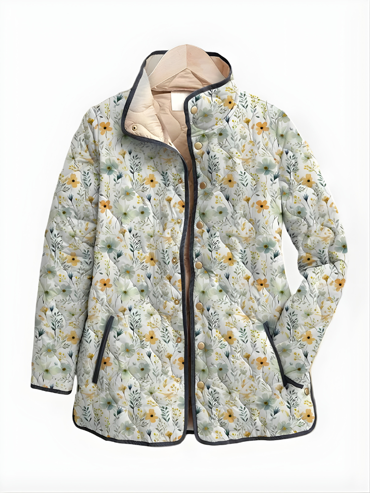 HATTIE | Enchanting Floral Print Quilted Jacket