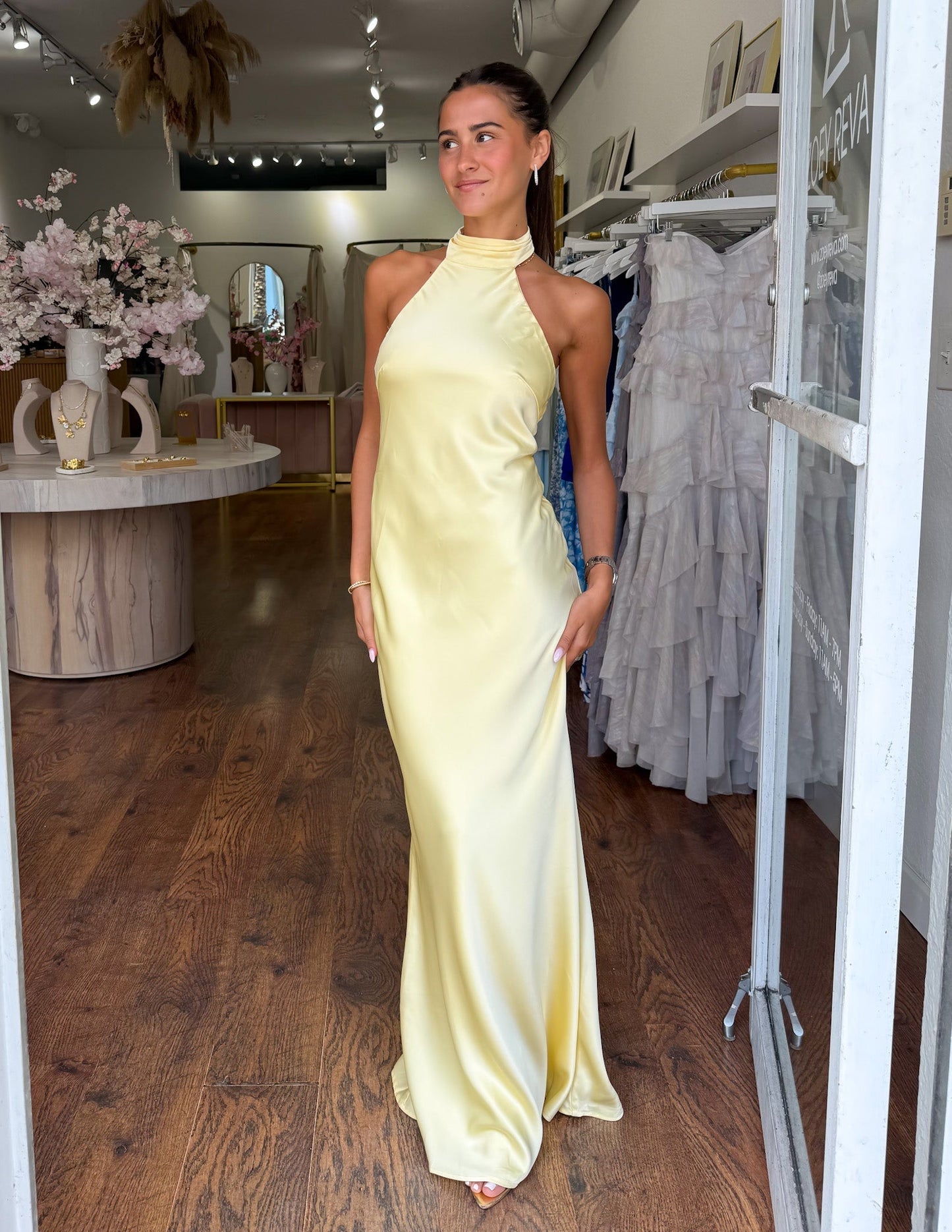 Zeynep | Satin Halter Maxi Dress