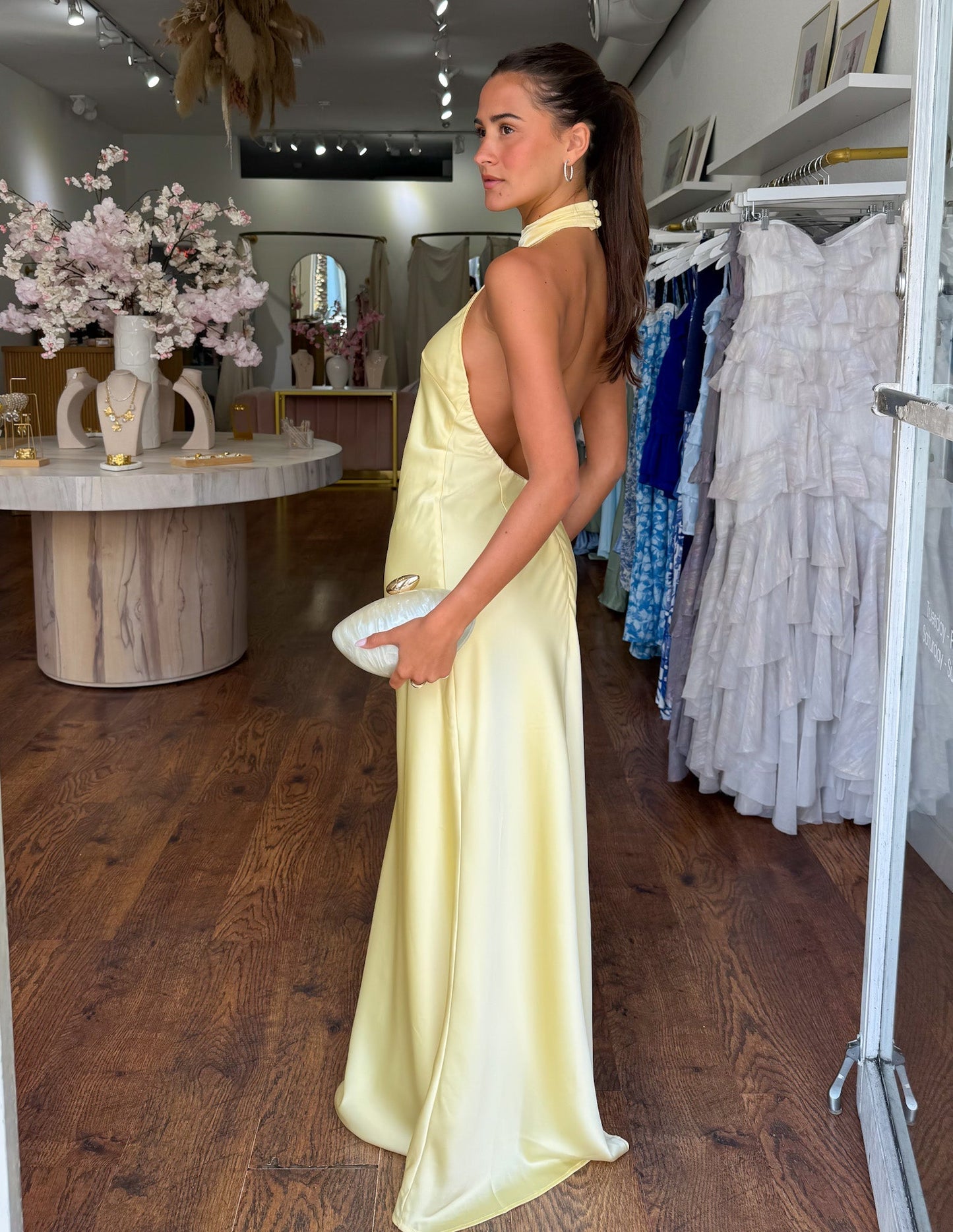 Zeynep | Satin Halter Maxi Dress