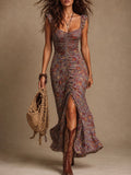 Nala | Floral Side-Slit Maxi Dress