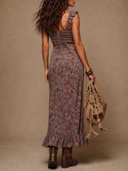 Nala | Floral Side-Slit Maxi Dress
