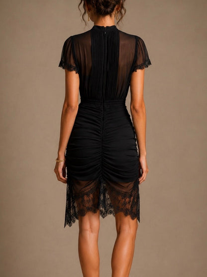 Zoe | Flowing Lace-Detail Mini Dress