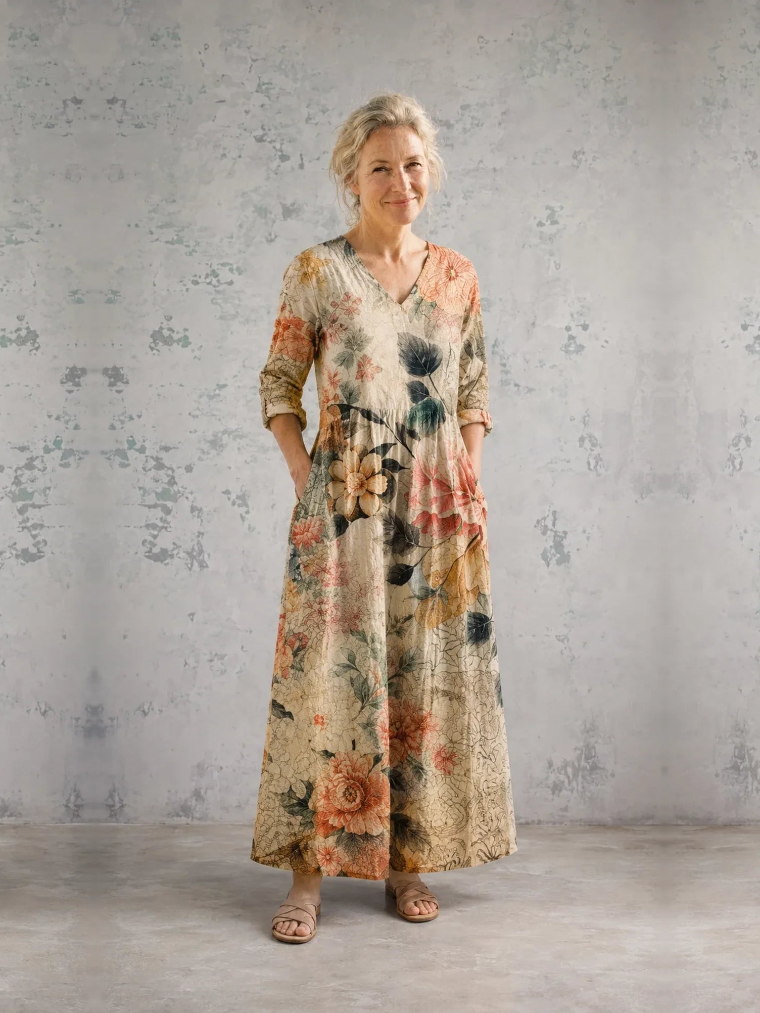 Tiara | Orange Floral Summer Dress