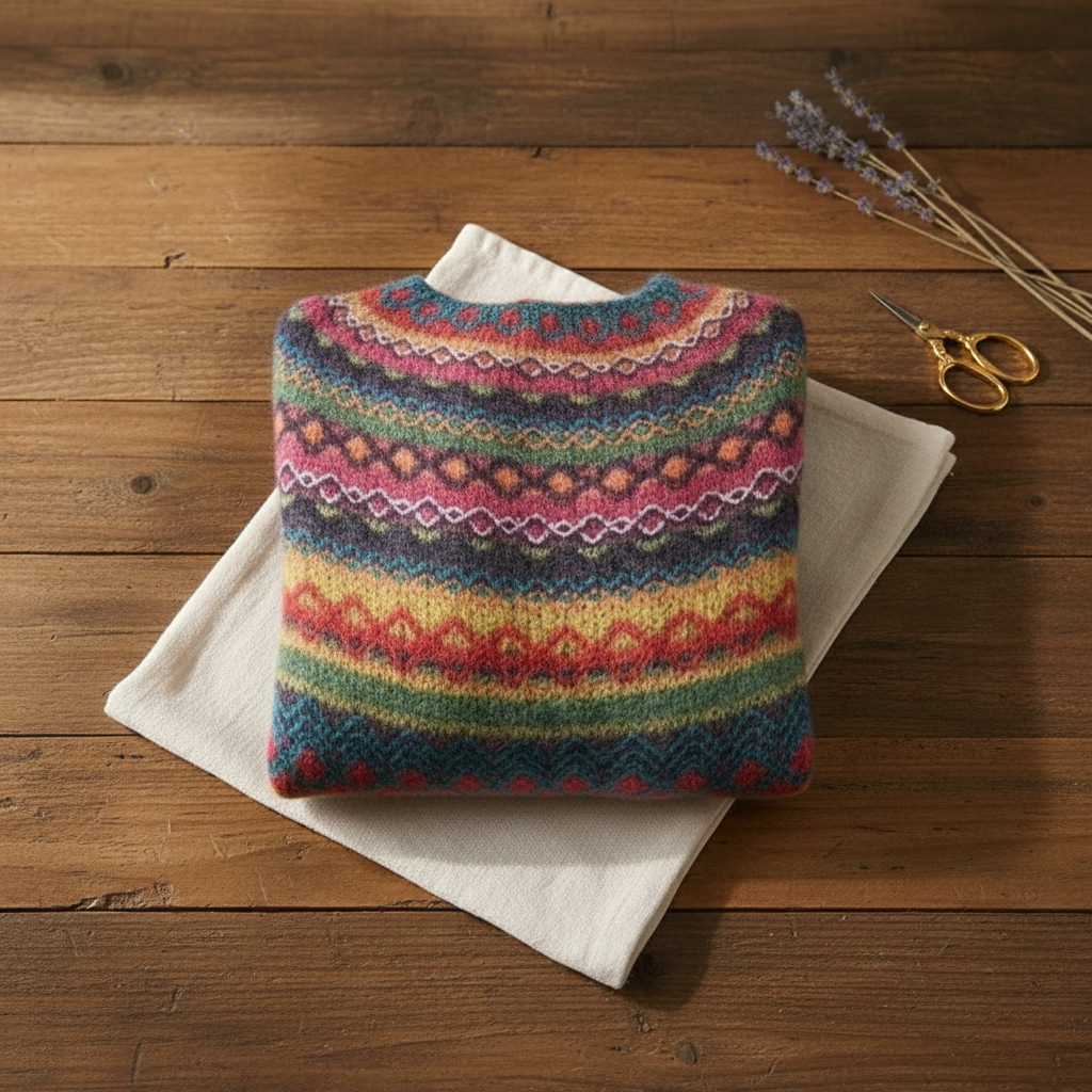 Iona | Rainbow Fair Isle Cotton Jumper
