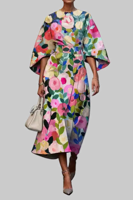 Ruža | Floral Dress - women's dress