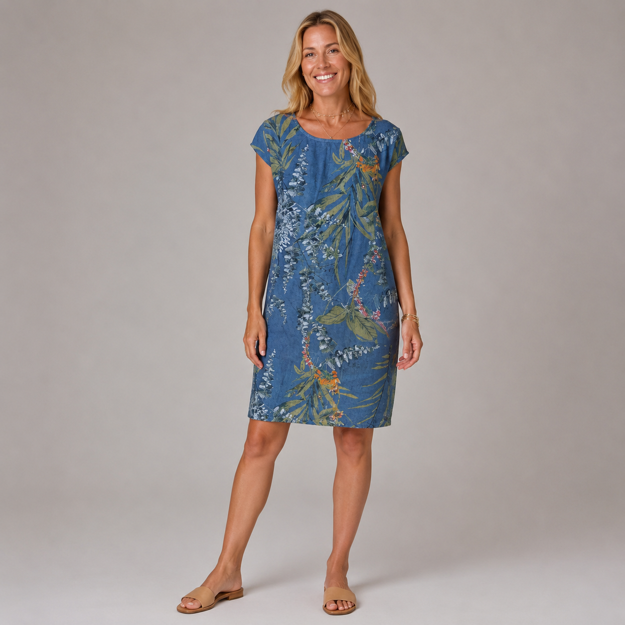 LORETTA | Tropical Print T-Shirt Dress