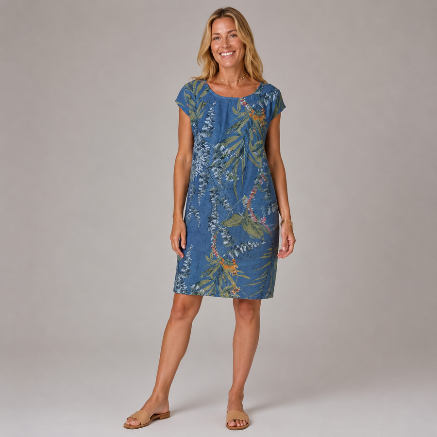 LORETTA | Tropical Print T-Shirt Dress
