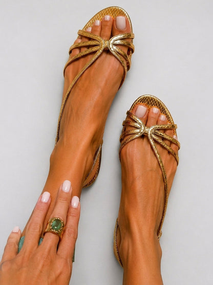 Golden | Metallic Comfort Sandals