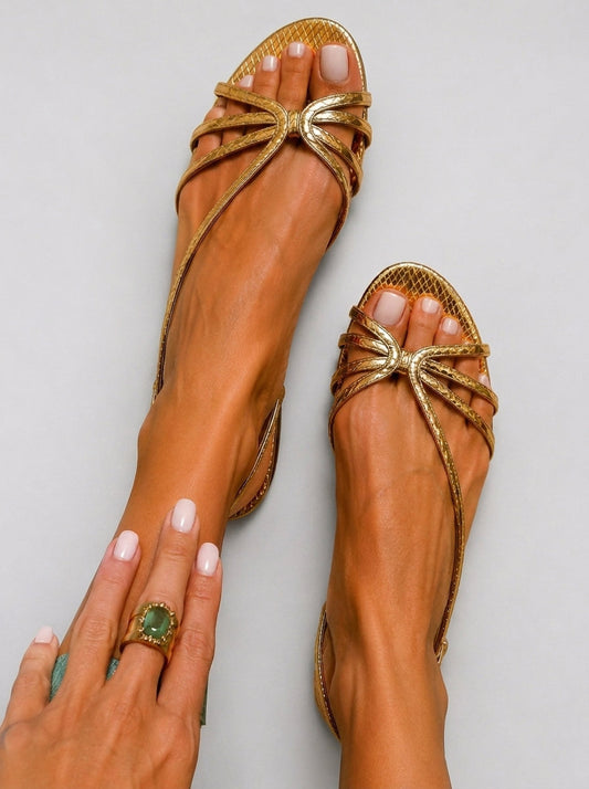 Golden | Metallic Comfort Sandals