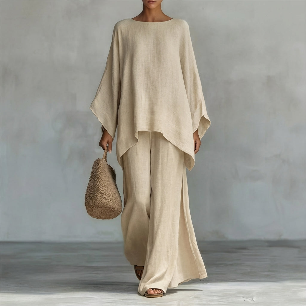Christine | Long-Sleeve Two-Piece Wide-Leg Pants Set