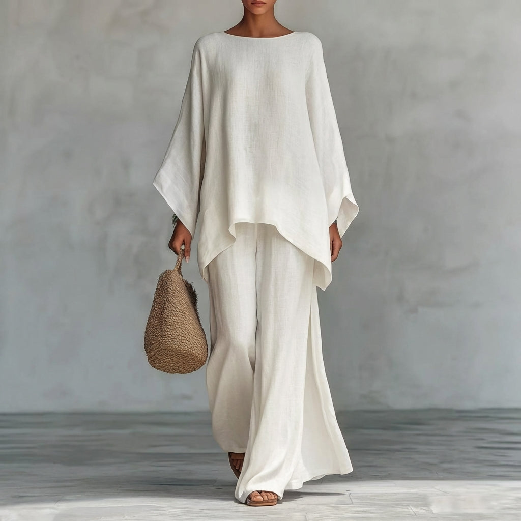 Christine | Long-Sleeve Two-Piece Wide-Leg Pants Set