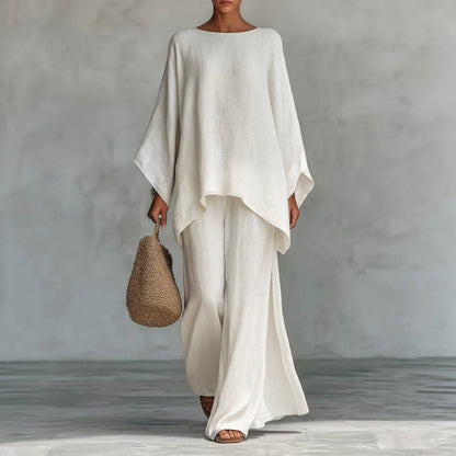 Christine | Long-Sleeve Two-Piece Wide-Leg Pants Set