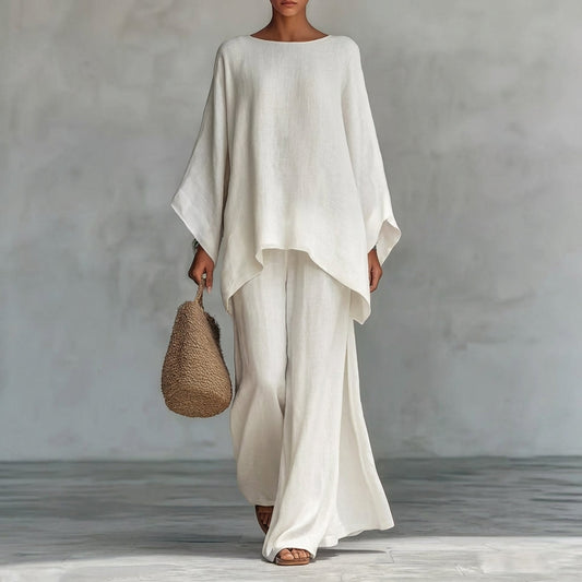 Christine | Long-Sleeve Two-Piece Wide-Leg Pants Set