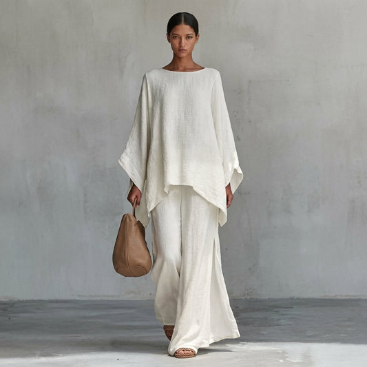 Christine | Long-Sleeve Two-Piece Wide-Leg Pants Set