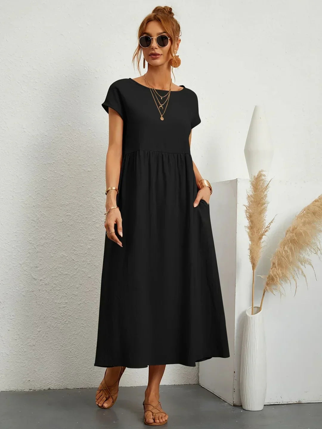 Gabrielle™ | Timeless Elegance Flowing Midi Dress