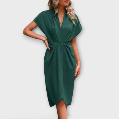 Serena | Elegant Comfortable Wrap Midi Dress