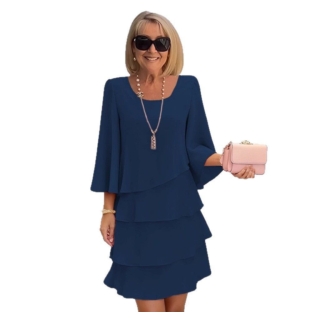 Margaux | Elegant Ruffle Midi Dress