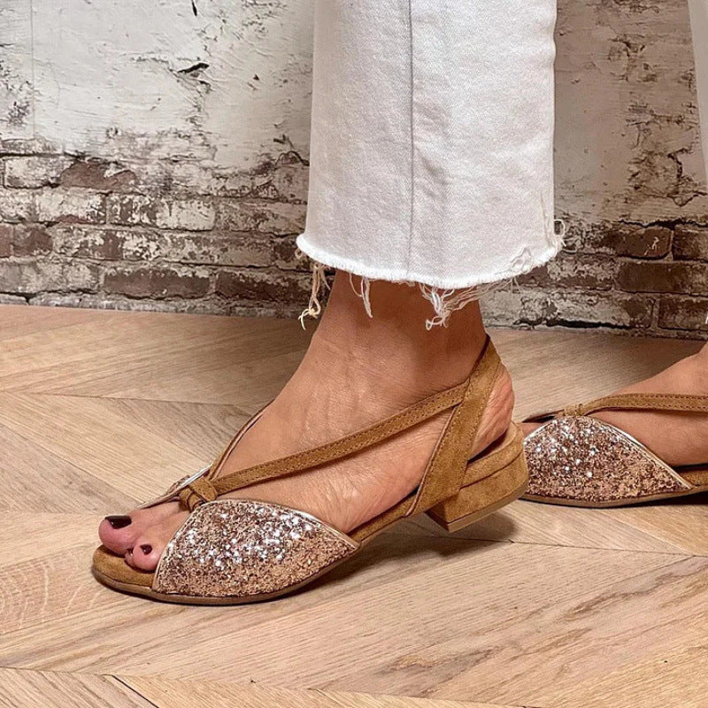 Valeria | Glitter-Toe Elegant Sandals