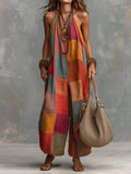 Bohemian Patchwork | Artistic Wide-Leg Jumpsuit