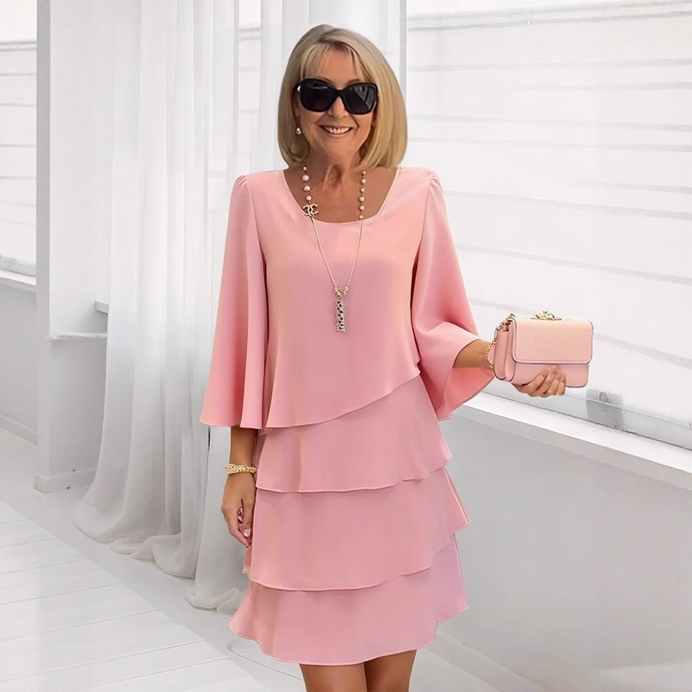 Margaux | Elegant Ruffle Midi Dress