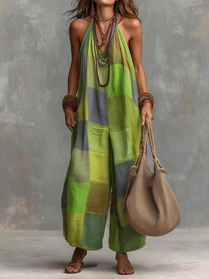 Bohemian Patchwork | Artistic Wide-Leg Jumpsuit