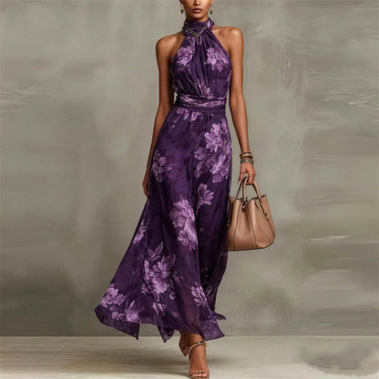 Vanna | Floral Halter Maxi Dress
