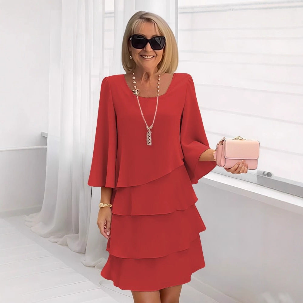 Margaux | Elegant Ruffle Midi Dress