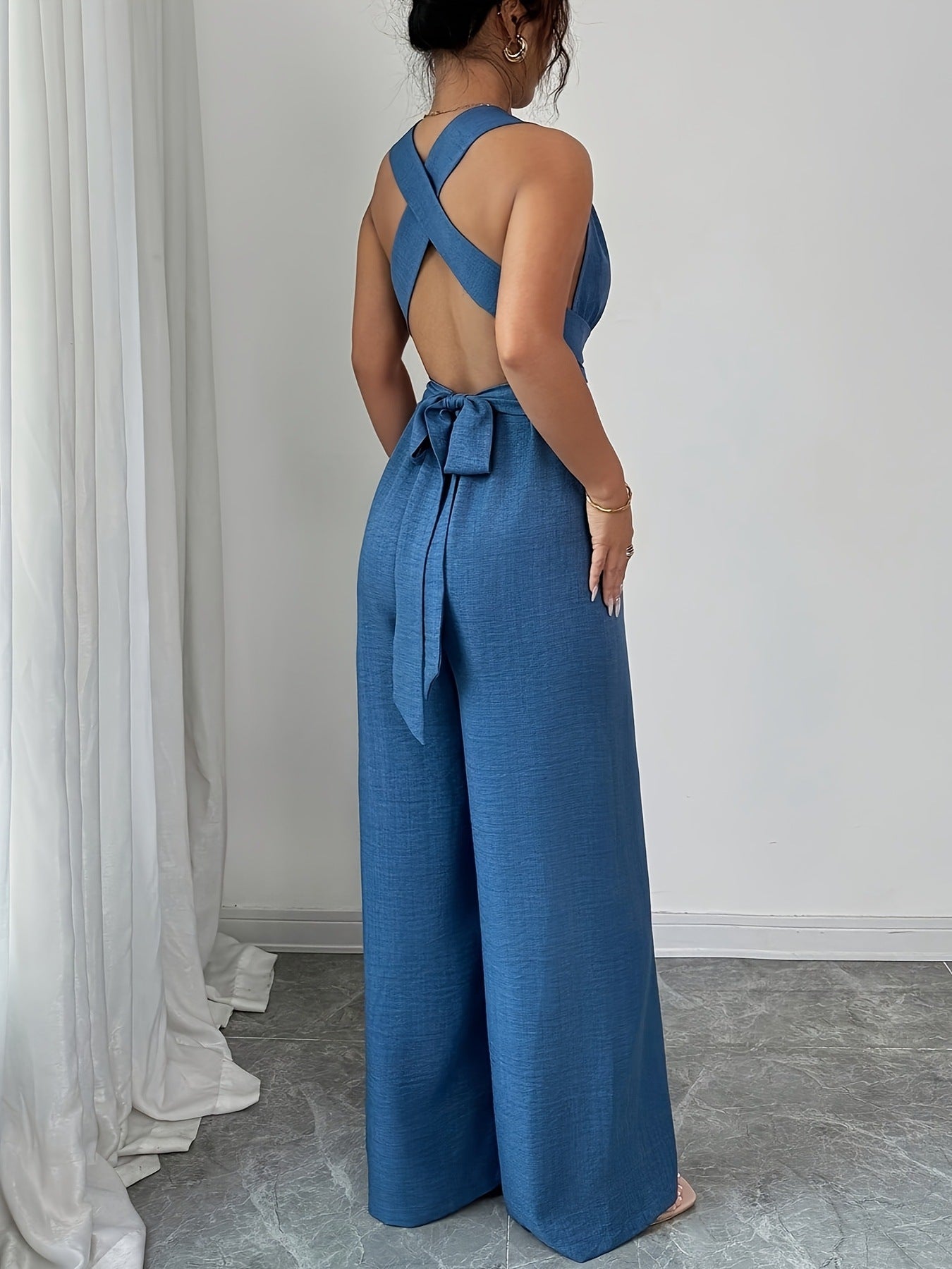 Wide-Leg Ring Detail Jumpsuit