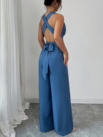 Wide-Leg Ring Detail Jumpsuit
