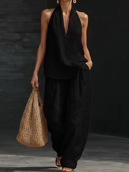 Zoe | Sleeveless Wide-Leg Pants Set
