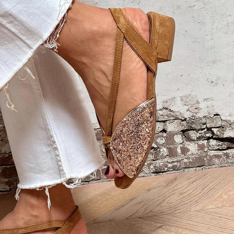 Valeria | Glitter-Toe Elegant Sandals