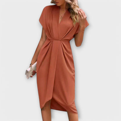 Serena | Elegant Comfortable Wrap Midi Dress