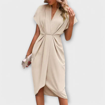 Serena | Elegant Comfortable Wrap Midi Dress