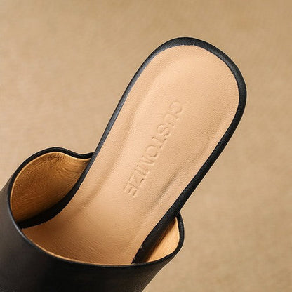 Virelle Curve Leather Mule Heels