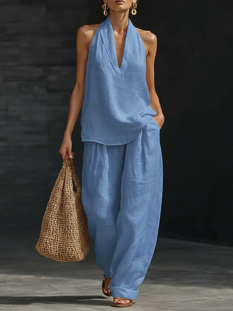 Zoe | Sleeveless Wide-Leg Pants Set