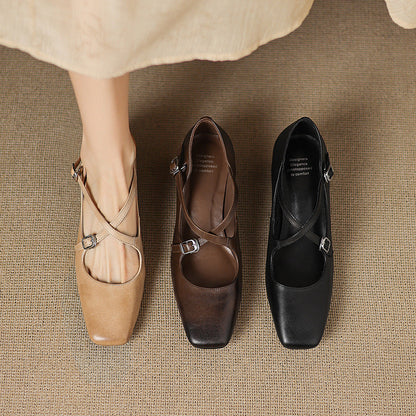 Marvane Leather Kitten Heels