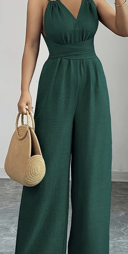 Wide-Leg Ring Detail Jumpsuit