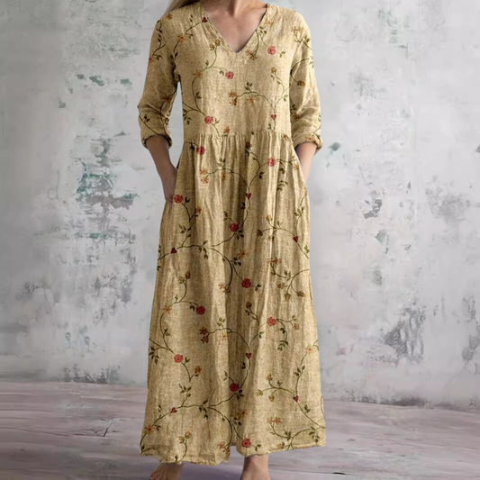 Erica | Yellow Floral Summer Dress