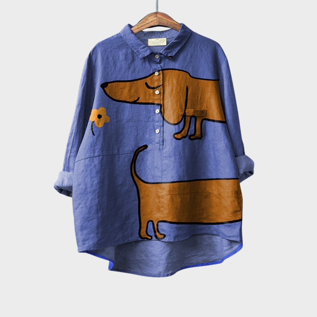 Ondine | Playful Animal-Print Blouse - women's blouse