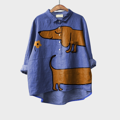 Ondine | Playful Animal-Print Blouse - women's blouse