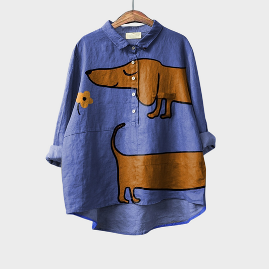 Ondine | Playful Animal-Print Blouse - women's blouse