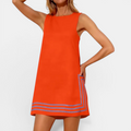 CALINDA™ – Boho Colorblock Sleeveless Mini Dress