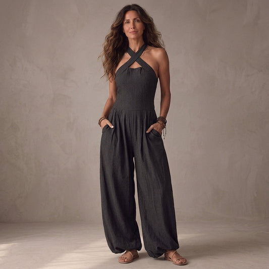 Isabella | Flowing Halter Jumpsuit