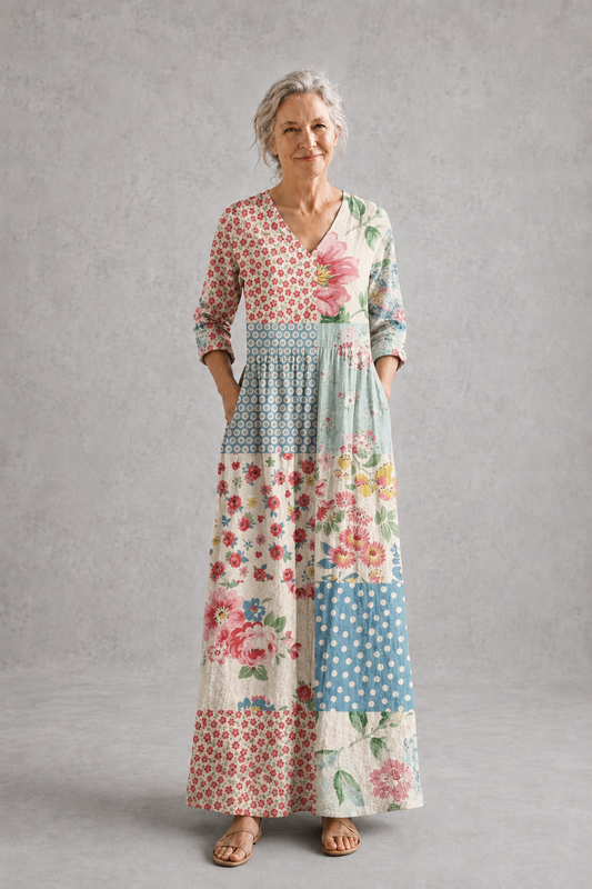 Rhonda | Patchwork Floral Summer Dress