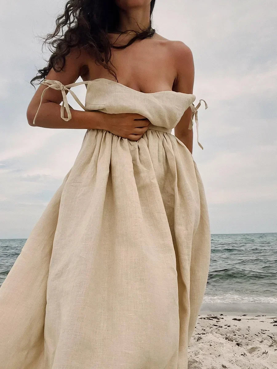 Juliette | Low Back Cotton Maxi Dress